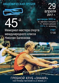 Навстречу 45-му Мемориалу Николая Баленкова